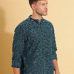 HERE&NOW Band Collar Cotton Short Kurta