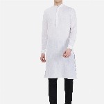 JADE BLUE Men Mandarin Collar Cotton Blend Modi Straight Kurta