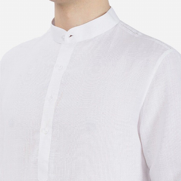 JADE BLUE Men Mandarin Collar Cotton Blend Modi Straight Kurta