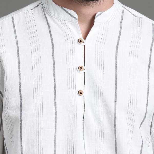 HERE&NOW Striped Cotton Short Kurta
