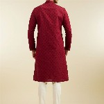 Diwas by Manyavar Geometric Woven Design Cotton Straight Kurta