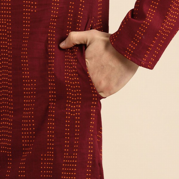 Anouk Men Printed Pure Cotton Straight Kurta