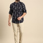 Anouk Men Ethnic Motifs Printed Block Print Short Kurta