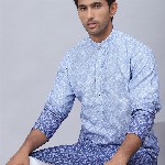 Jompers Ethnic Motifs Printed Mandarin Collar Straight Kurta