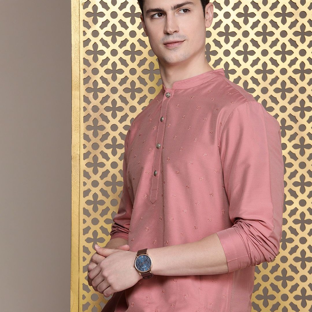 House of Pataudi Self Embroidered Jashn kurta