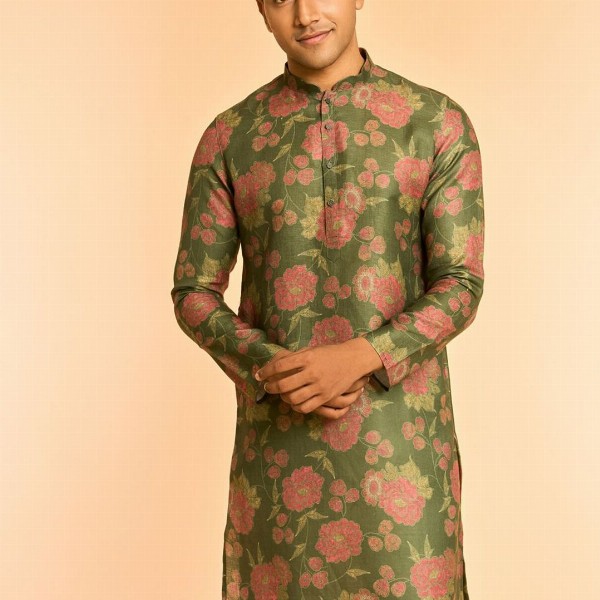 Diwas by Manyavar Men Floral Printed Kurta