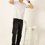 HERE&NOW Men Smart Bootcut Light Fade Stretchable Jeans