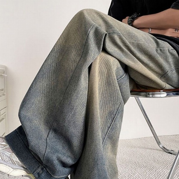 StyleCast x Revolte Men Wide Leg Medium Shade Jeans