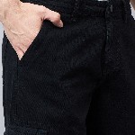 Style Quotient Men Relaxed Fit Mid Rise Clean Look Cotton Cargo Denim Jeans