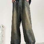 StyleCast x Revolte Men Wide Leg Medium Shade Jeans