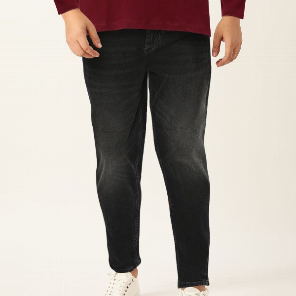 Mast & Harbour Men Black Slim Tapered Fit Mid-Rise Clean Look Stretchable Jeans