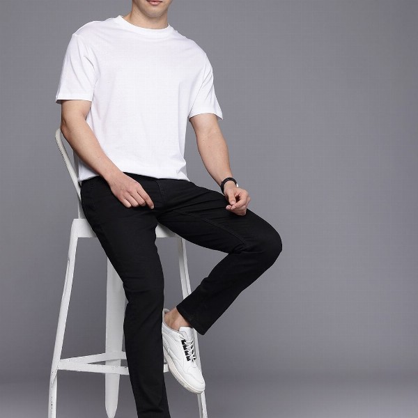 Louis Philippe Jeans Men Smart Slim Fit Mid-Rise Jeans