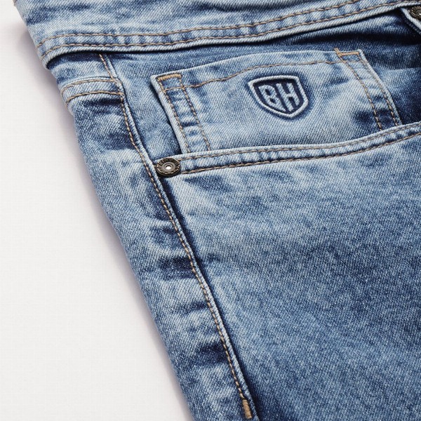 Being Human Men Straight Fit Mid-Rise Low Distress Heavy Fade Stretchable Jeans