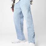 Urbano Fashion Men's Ice Blue Loose Baggy Fit Washed Jeans Non-Stretchable