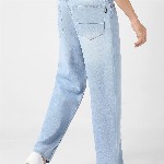 Urbano Fashion Men's Ice Blue Loose Baggy Fit Washed Jeans Non-Stretchable