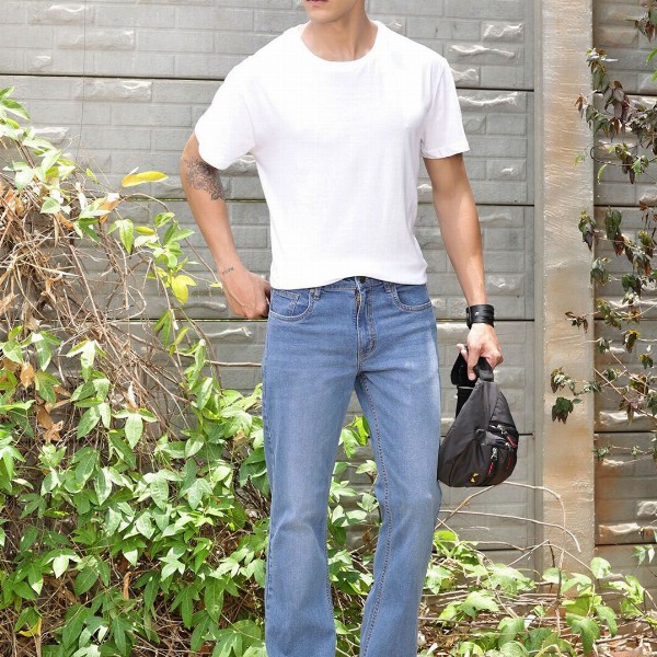 Thomas Scott Men Smart Bootcut Light Fade Stretchable Jeans