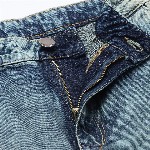 HERE&NOW Men Relaxed Cargo Pure Cotton Heavy Fade Jeans