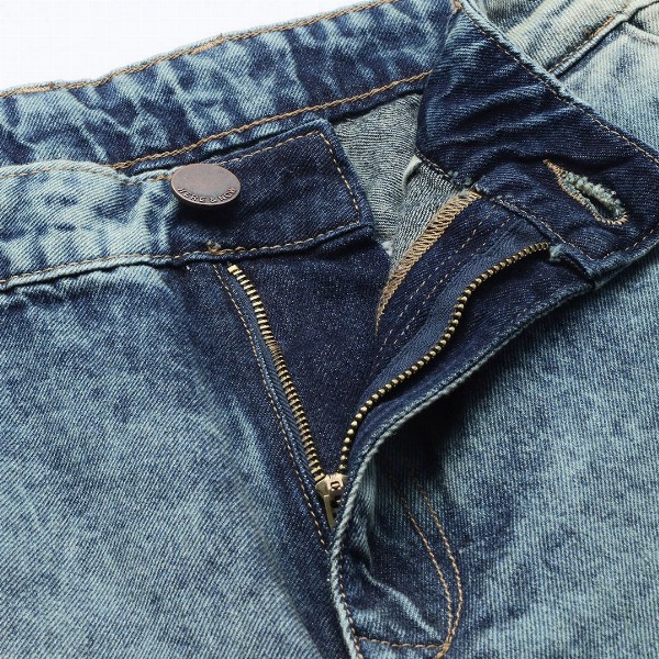 HERE&NOW Men Relaxed Cargo Pure Cotton Heavy Fade Jeans