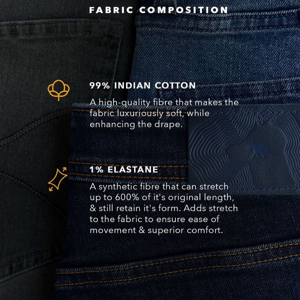 Andamen Men Casual Twill Woven Special Dye Wash Effect Straight Jeans