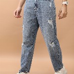 HIGHLANDER Men Relaxed Fit Highly Distressed Light Fade Jeans