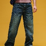 HERE&NOW Men Mid-Rise Acid Wash Crinkled Light Fade Pure Cotton Baggy Fit Jeans
