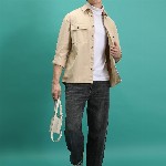 HIGHLANDER Men Loose Baggy Fit Light Fade Cotton Jeans