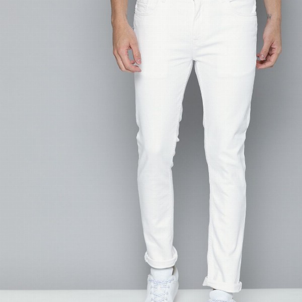 Mast & Harbour Men White Skinny Fit Mid-Rise Clean Look Stretchable Jeans
