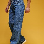 HERE&NOW Men Graphic Printed Mid-Rise Pure Cotton Baggy Fit Jeans