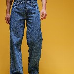 HERE&NOW Men Graphic Printed Mid-Rise Pure Cotton Baggy Fit Jeans