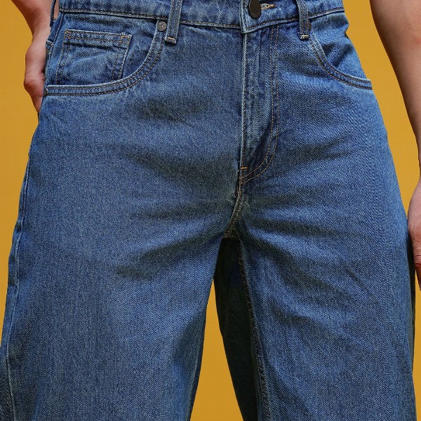 HERE&NOW Men Graphic Printed Mid-Rise Pure Cotton Baggy Fit Jeans