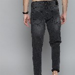HERE&NOW Men Black Regular Fit Mid-Rise Clean Look Stretchable Jeans