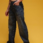 HERE&NOW Men Mid-Rise Acid Wash Crinkled Light Fade Pure Cotton Baggy Fit Jeans