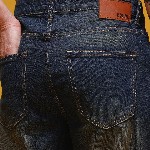 HERE&NOW Men Mid-Rise Acid Wash Crinkled Light Fade Pure Cotton Baggy Fit Jeans