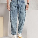 WROGN Men Pure Cotton Loose Fit Heavy Fade Jeans