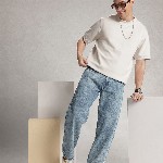 WROGN Men Pure Cotton Loose Fit Heavy Fade Jeans