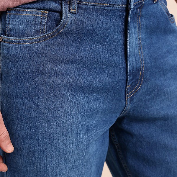 Mast & Harbour Men Straight Fit Mid-Rise Light Fade Stretchable Jeans