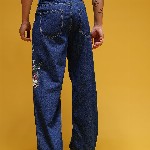 HERE&NOW Men Graphic Print Mid-Rise Pure Cotton Baggy Fit Jeans