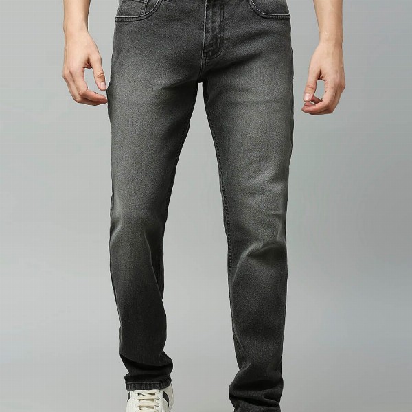 HERE&NOW Men Grey Smart Heavy Fade Clean Look Stretchable Jeans