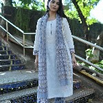 KAHVA Checked Regular Kurta with Trousers & Dupatta