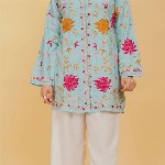 HOUSE OF KARI Women Ethnic Motifs Embroidered Flared Sleeves Cotton A-Line Kurta