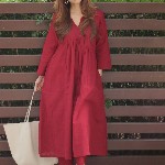 GoSriKi Women Solid Kurta with Trousers