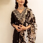 Indo Era Ethnic Motifs Embroidered Regular Thread Work Kurta with Salwar & Dupatta