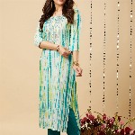 GoSriKi Shibori Dyed Regular Kurta with Trousers & Dupatta