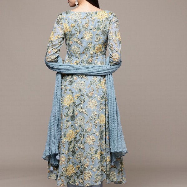 aarke Ritu Kumar Floral Printed Regular Kurta with Trousers & With Dupatta