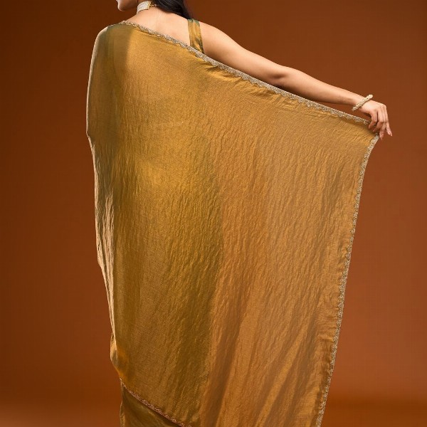 kasee Solid Beads and Stones Saree