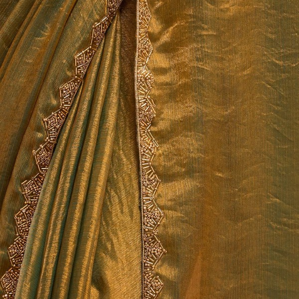 kasee Solid Beads and Stones Saree