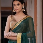 Suta Green Color Mul Cotton Zari Saree