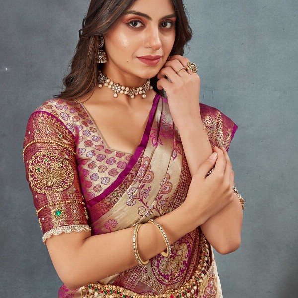 Tankori Woven Design Zari Pure Silk Dharmavaram Saree