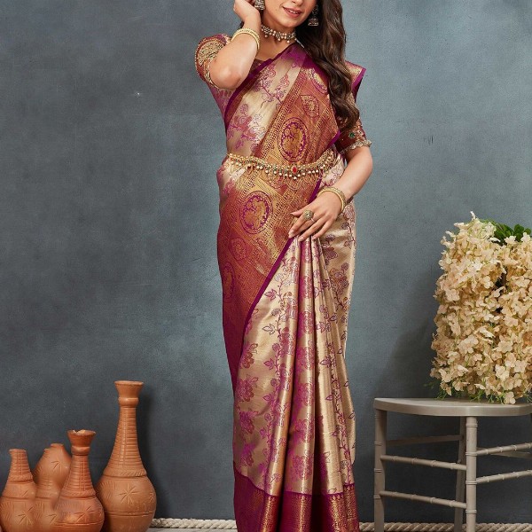 Tankori Woven Design Zari Pure Silk Dharmavaram Saree