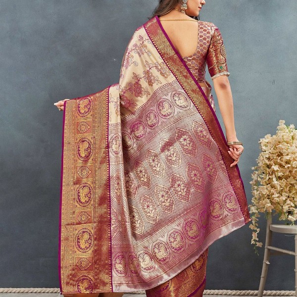 Tankori Woven Design Zari Pure Silk Dharmavaram Saree